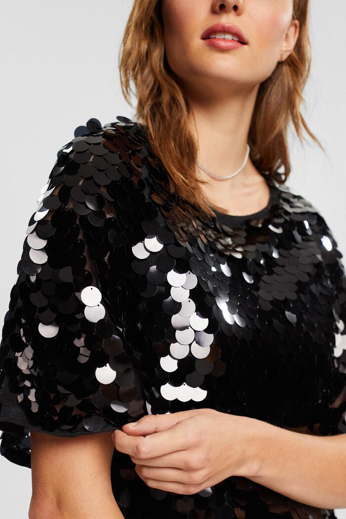 Minikleid mit großen Pailletten, LENZING™ ECOVERO™