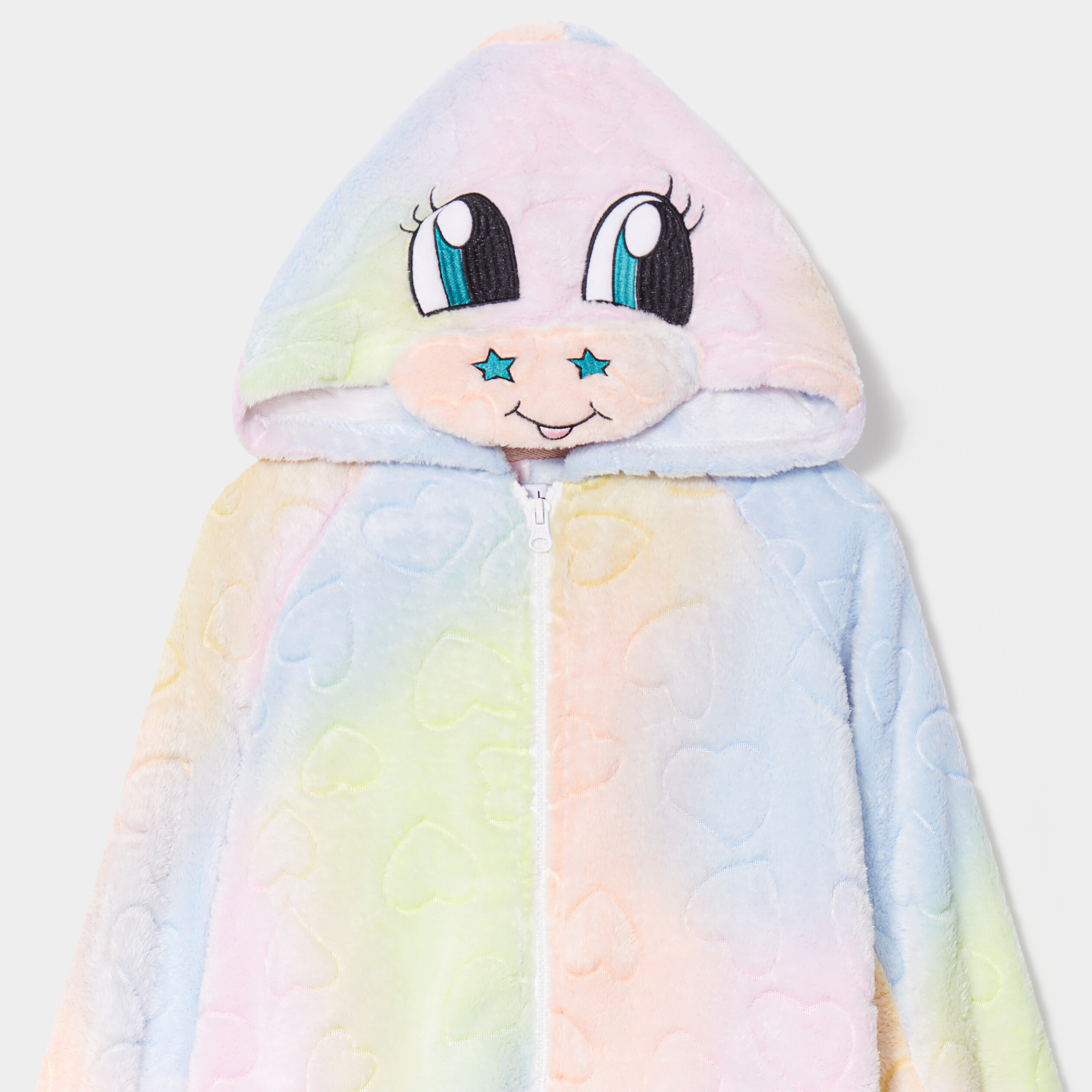 Combinaison pyjama pilou à capuche multicolore fille | La Halle