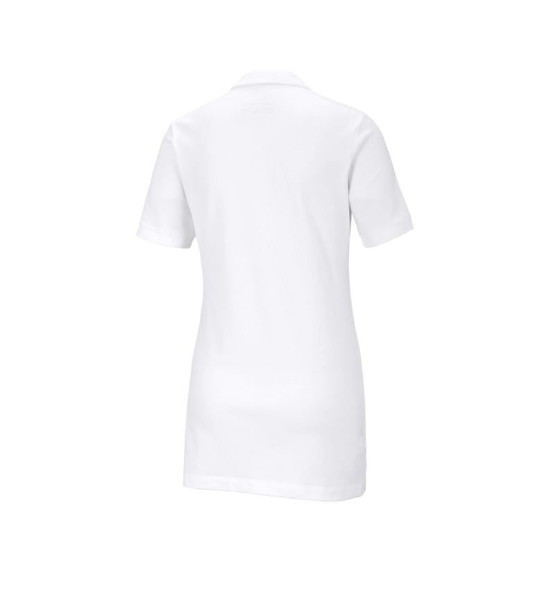 e.s. Piqué-Polo cotton stretch, Damen, long fit