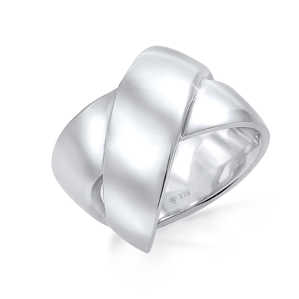 Elli PREMIUM Elli PREMIUM Bague Moderne Déclaration Croix Bague Femme - (925/1000) Argent Bague