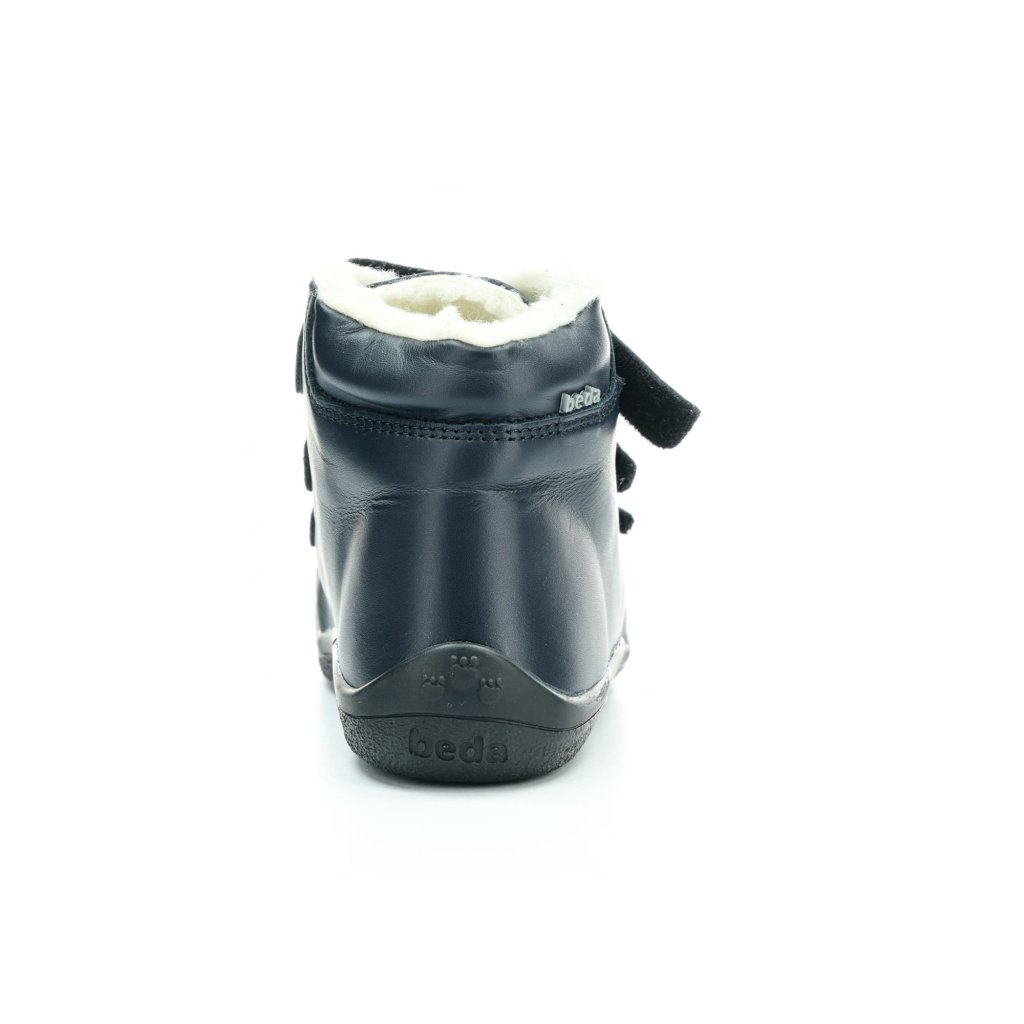 Beda Just Black mit Membran (BF 0001/W/MK/Y/SO) schwarze Winter-Barfußstiefeletten