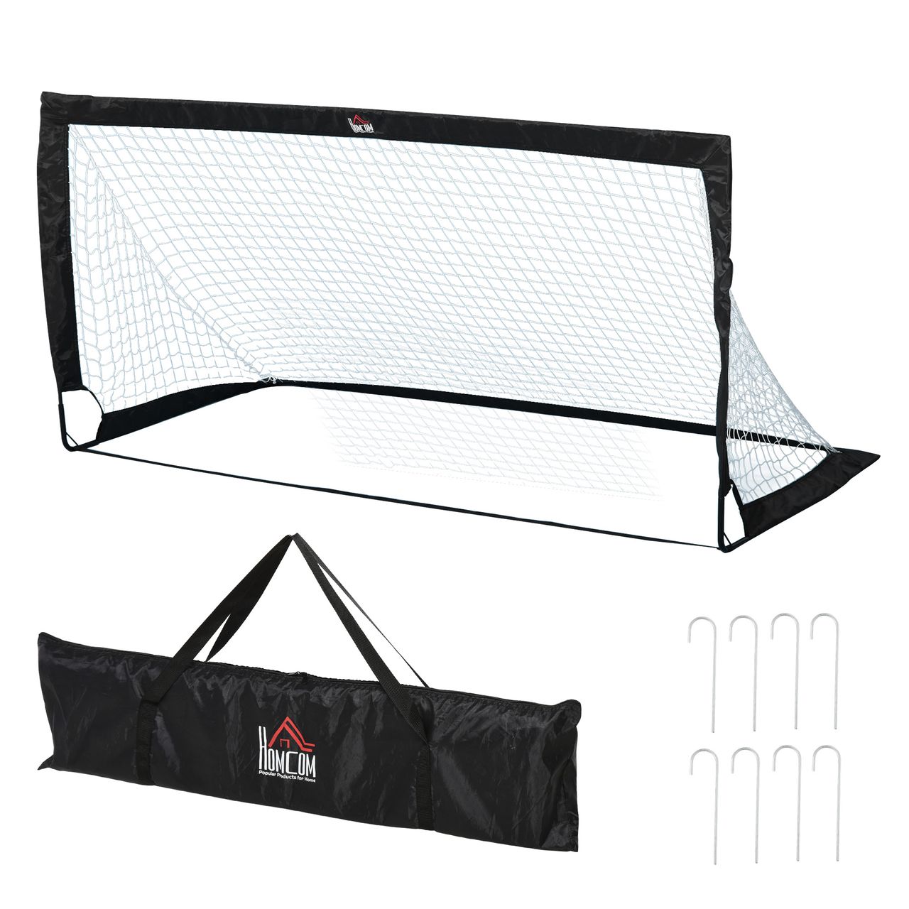 HOMCOM Fußballtore Fußballnetz 2er Set Minitore Faltbar