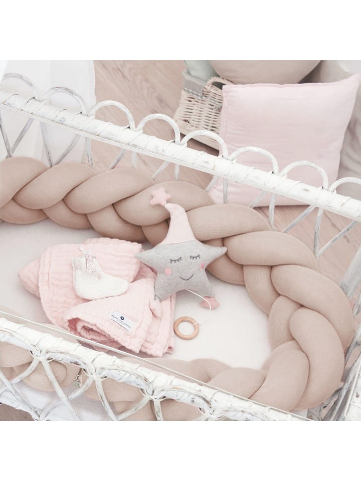 nordic coast company  Bettschlange in Blush/Altrosa- (L) 200 cm geflochten günstig kaufen onesize