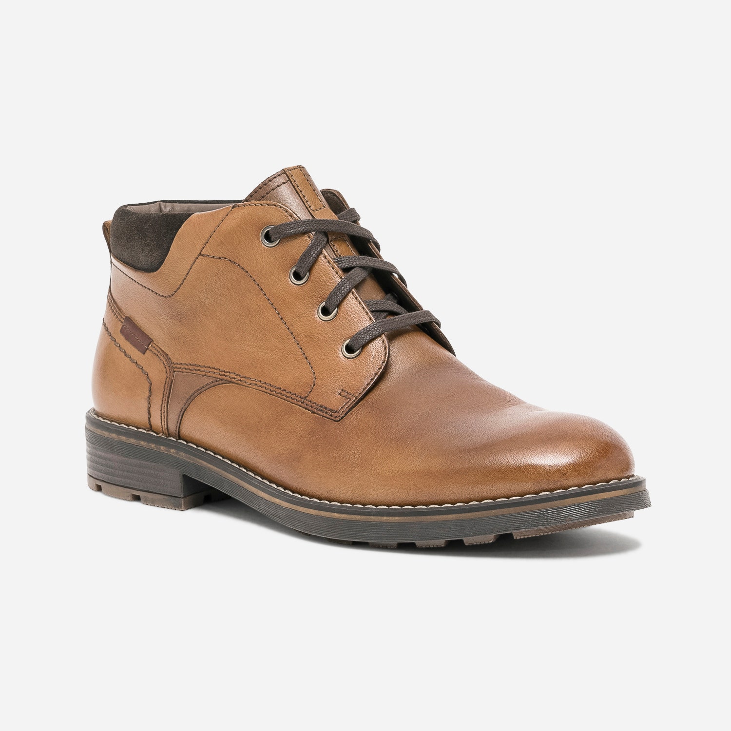 Boots à lacet marron en cuir