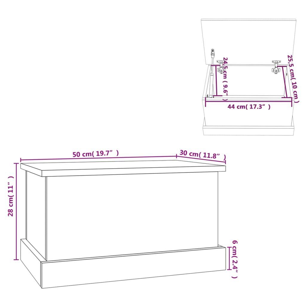 vidaXL Aufbewahrungsbox Truhe Schwarz 50x30x28 cm Holzwerkstoff (1 St)