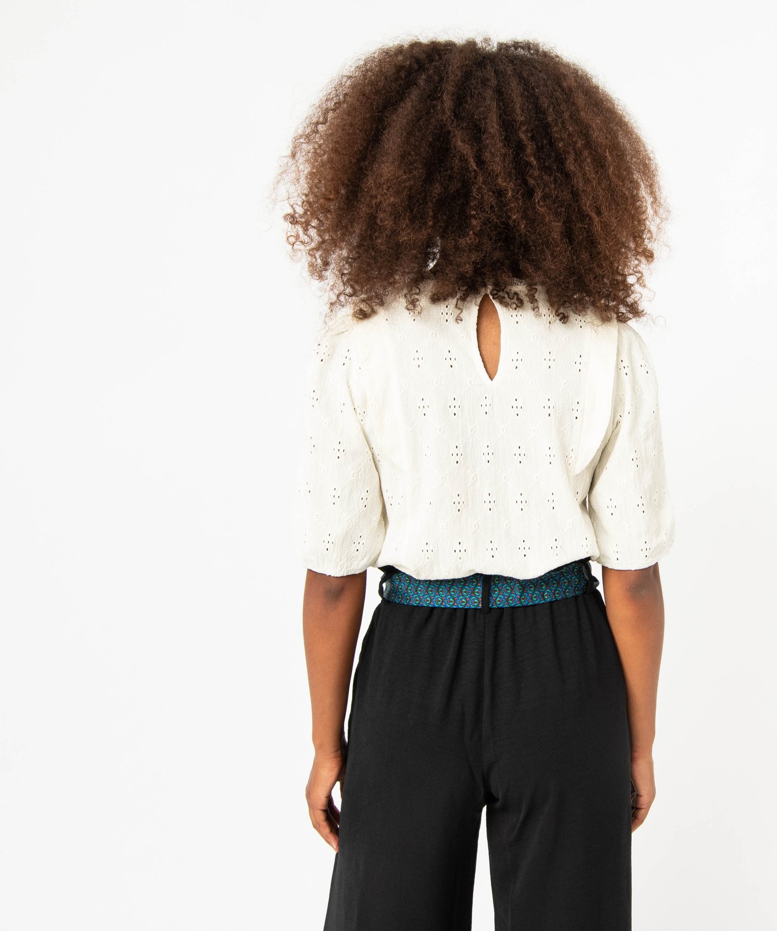 Tee-shirt à manches courtes avec broderies anglaise femme ecru | GEMO