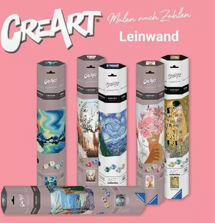 CreArt Leinwand ART Collection: Der Kuss (Klimt) - Malen nach Zahlen für Erwachsene
