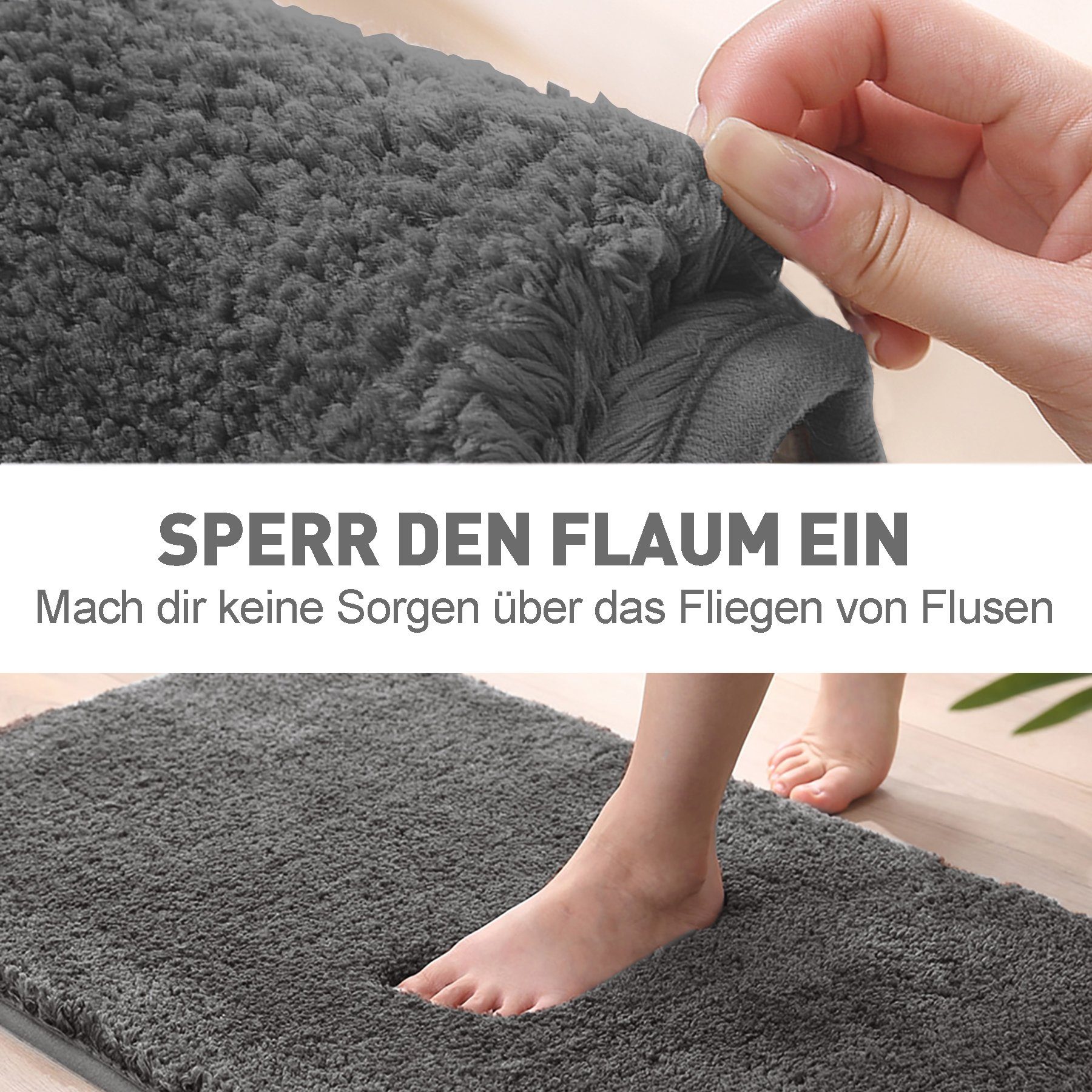 Badematte Badteppiche, rutschfeste Badematten, weiche und Flauschige Badteppiche CALIYO, Memory Schaum, schnell trocknend, strapazierfähig, Polyester, trockene und schimmelresistente Badedecken für Bad und Küche