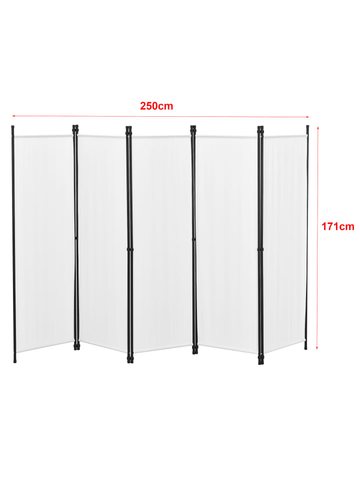 en.casa Raumteiler Huesca - 5-teilig in Beige (H)171cm (B)250cm günstig kaufen onesize