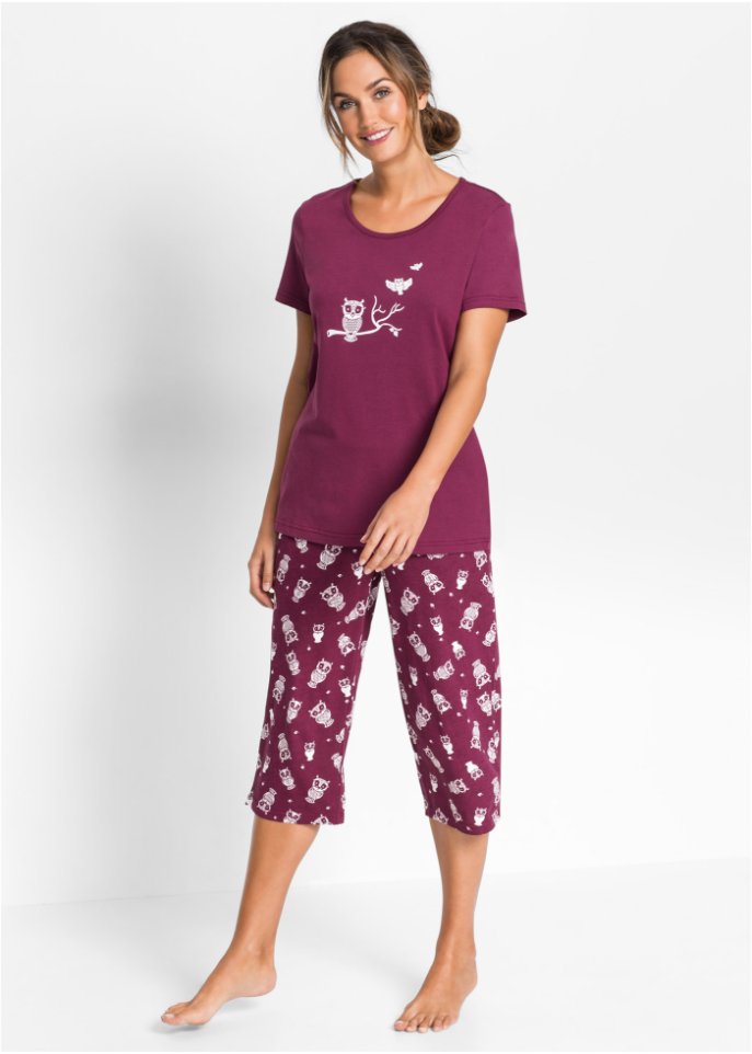 Capri Pyjama mit kurzen Ärmeln