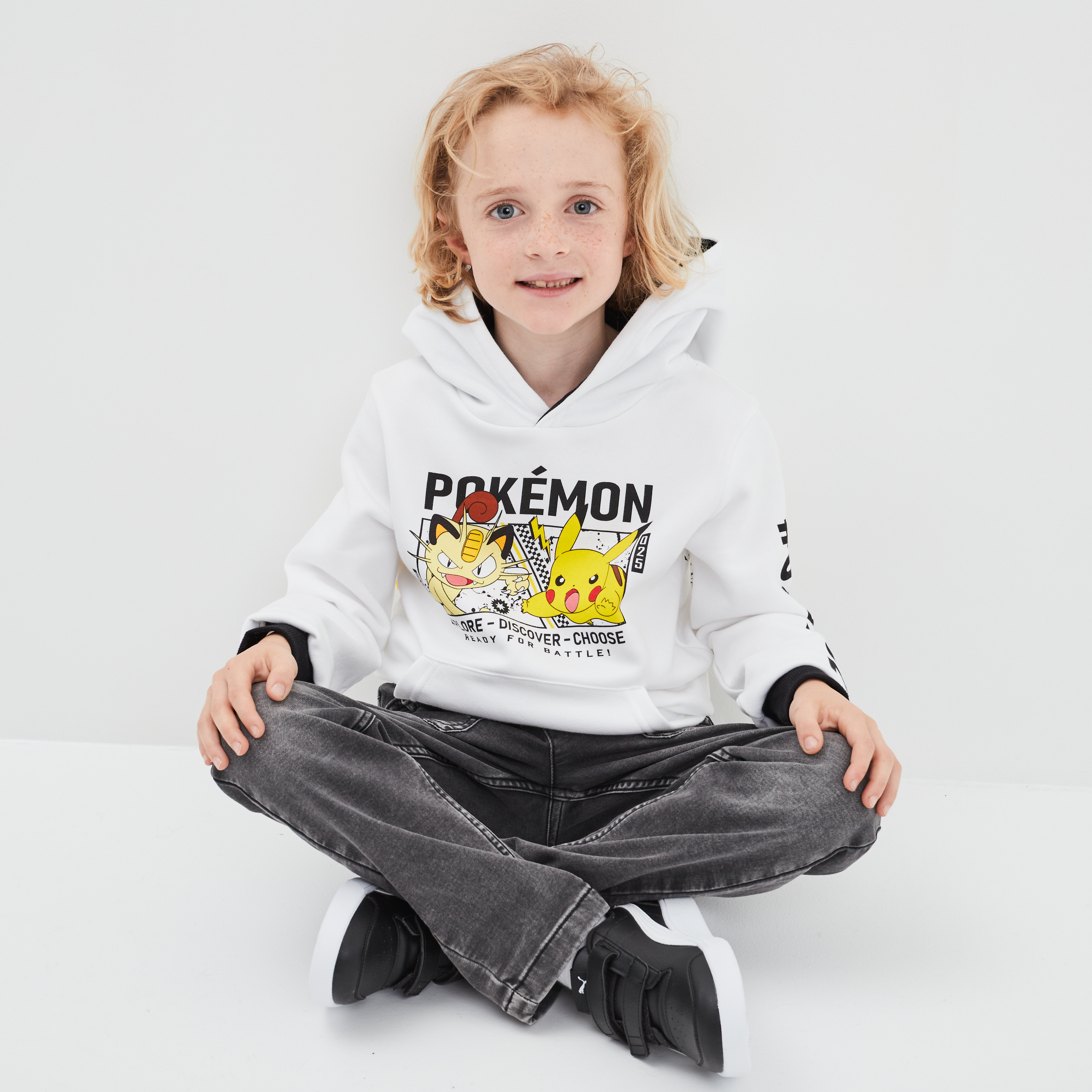 Sweat à capuche hoodie Pokémon blanc garçon | La Halle