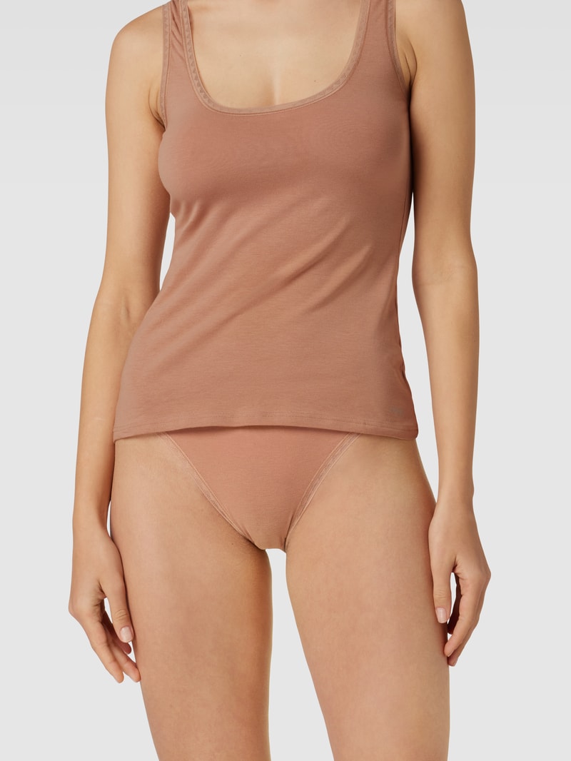 Slip mit Label-Detail im 2er-Pack in mittelbraun
