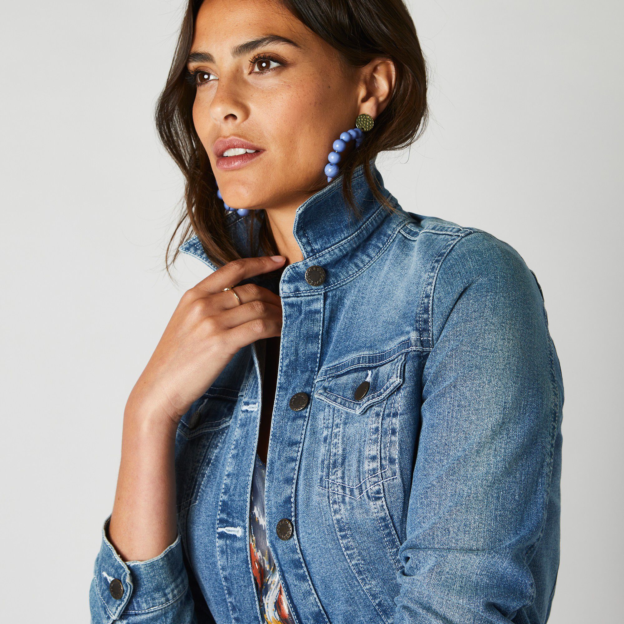 Veste brodée en jean