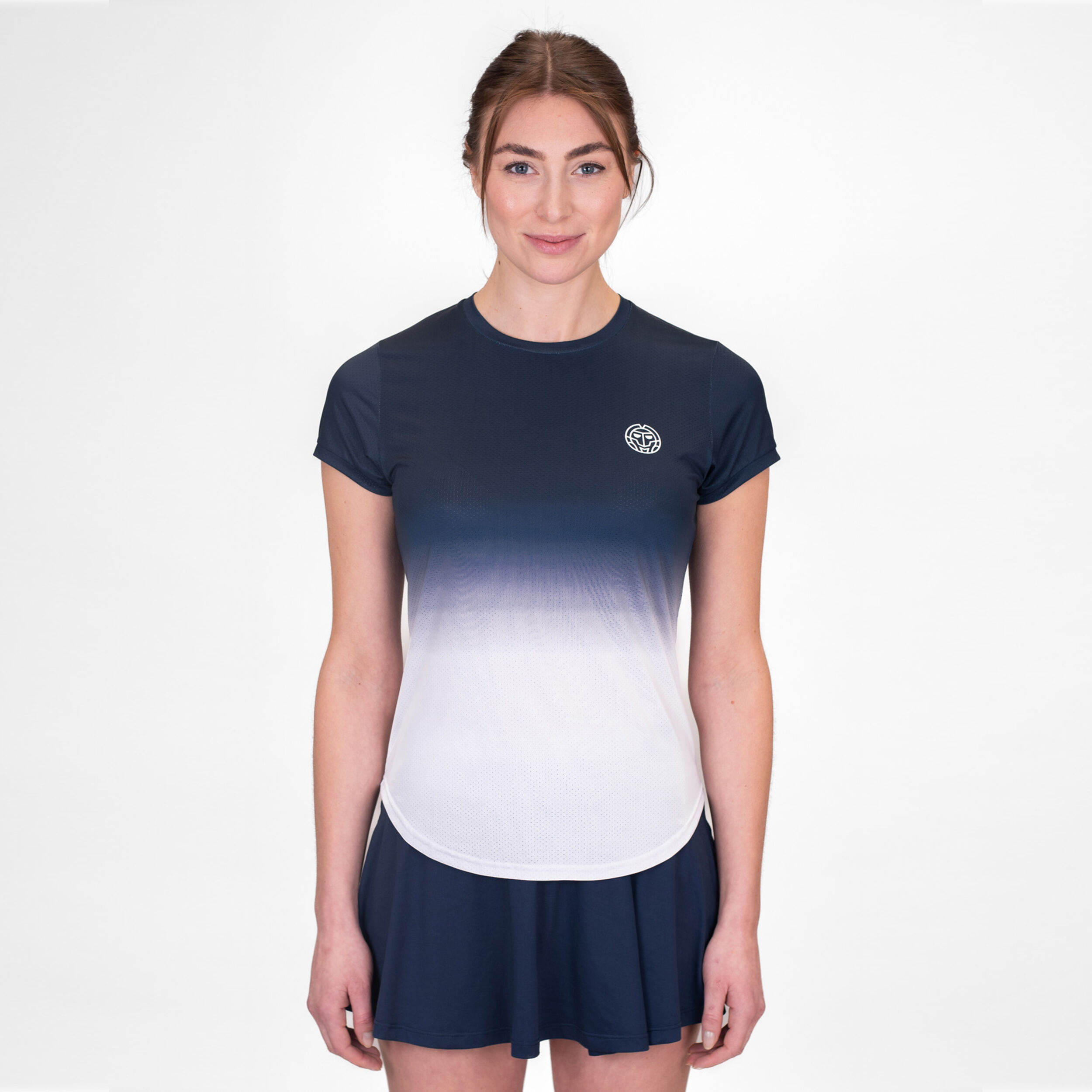 Crew Gradiant T-Shirt Damen - Dunkelblau, Weiß