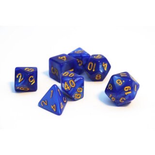 Würfelset Pearl: Ocean/Gold (7)