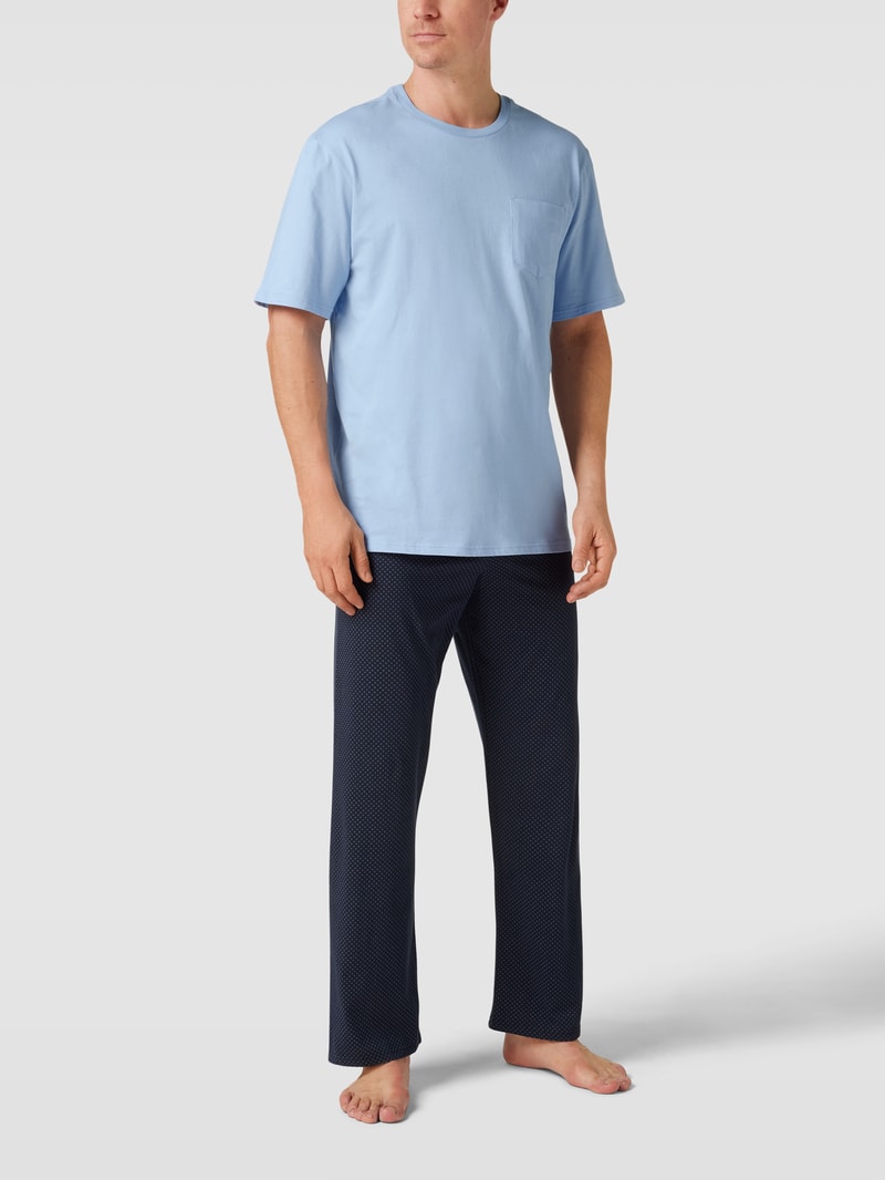 Pyjama aus Baumwolle Modell 'Essentials Nightwear' in hellblau