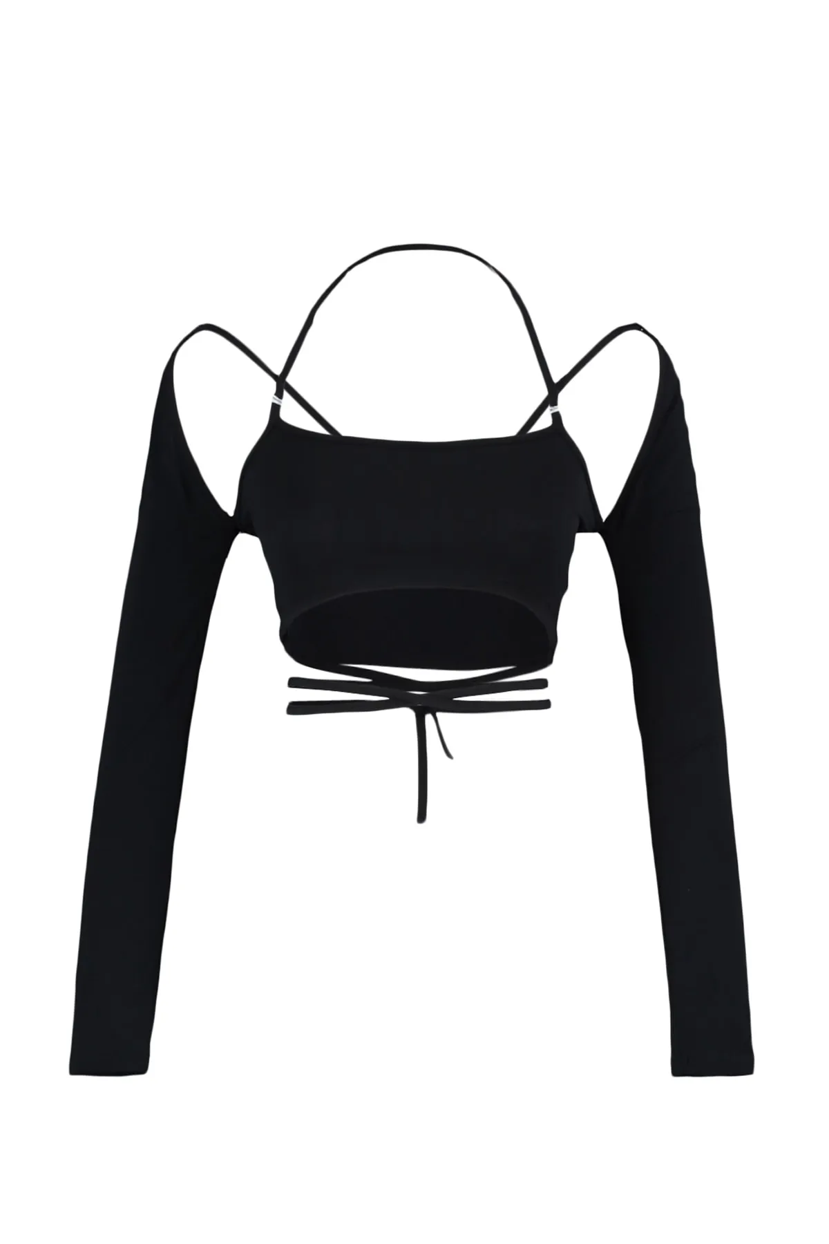 Trendyol Collection  Schwarze Bluse mit Paspeln und detaillierten Details TPRAW23BZ00028