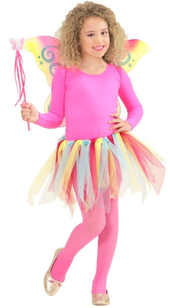 Widmann S.r.l. Feen-Kostüm Magic Fairy Feen Schmetterling Kinder Kostüm Set 4-tlg. - Regenbogen
