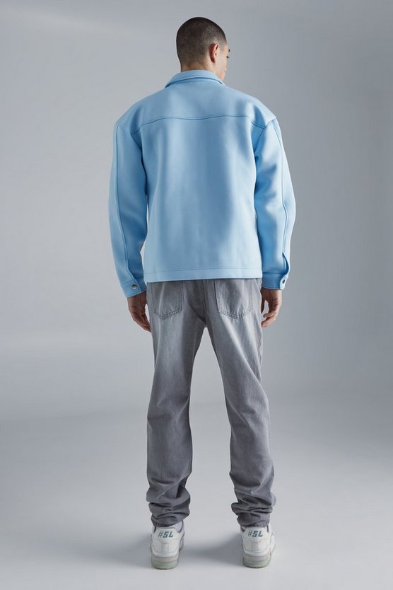 Kastiges Neopren Overshirt mit Reißverschluss