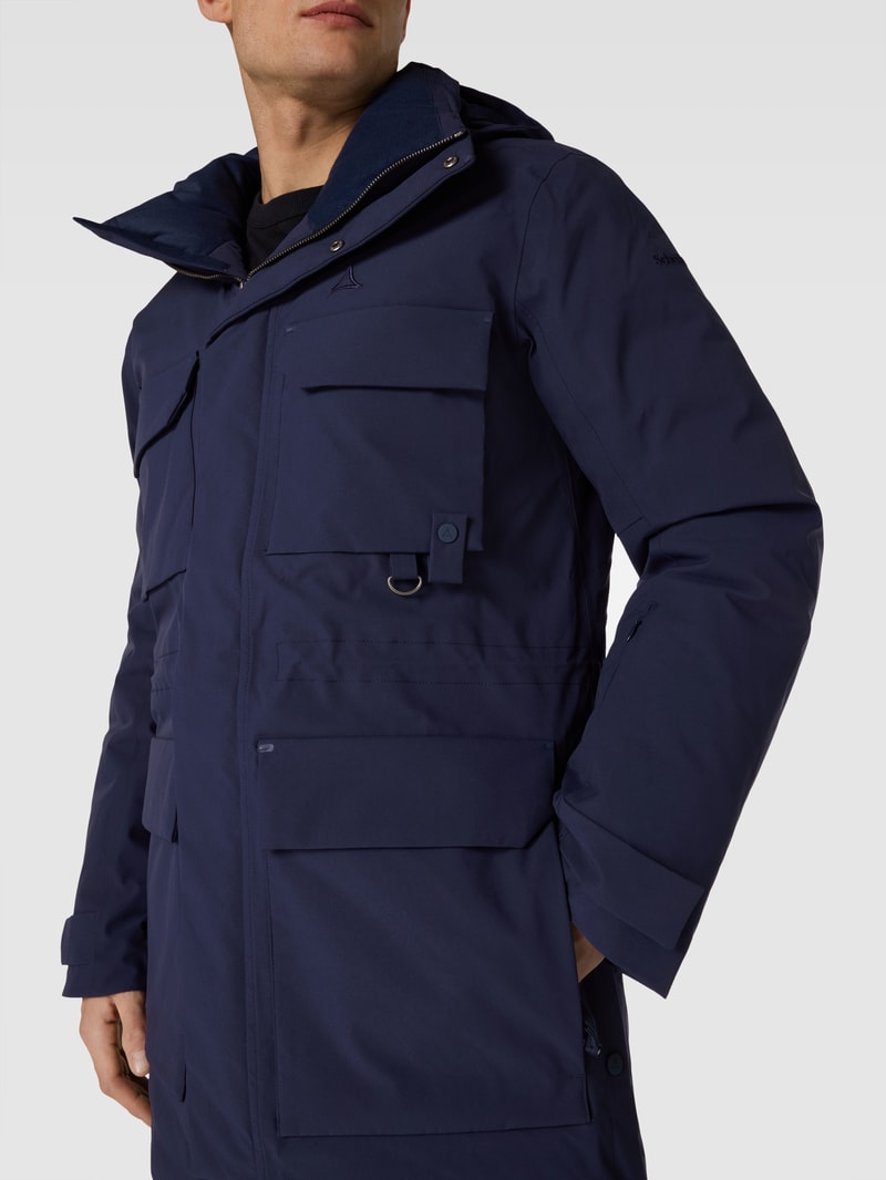 Parka mit Pattentaschen Modell 'RIDGELAND' in marineblau
