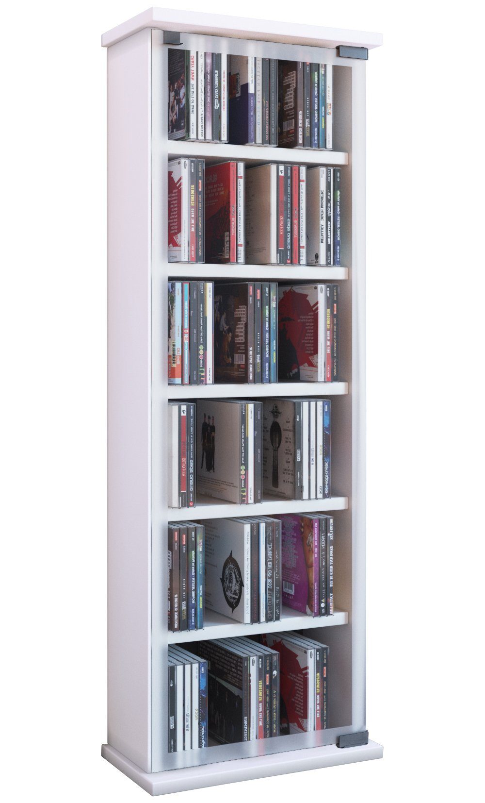 VCM CD-Regal Holz CD DVD Stand Regal Schrank Classic Glastür, 1-tlg.