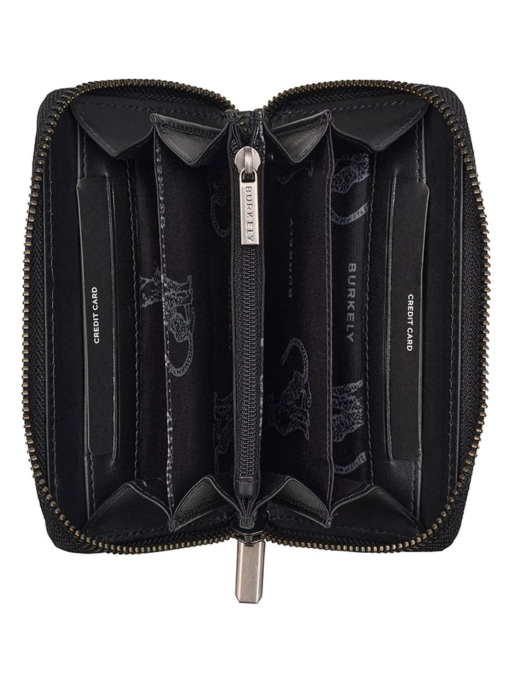Burkely Leder-Geldbörse in Schwarz - (B)14 x (H)8,5 x (T)2,5 cm günstig kaufen onesize