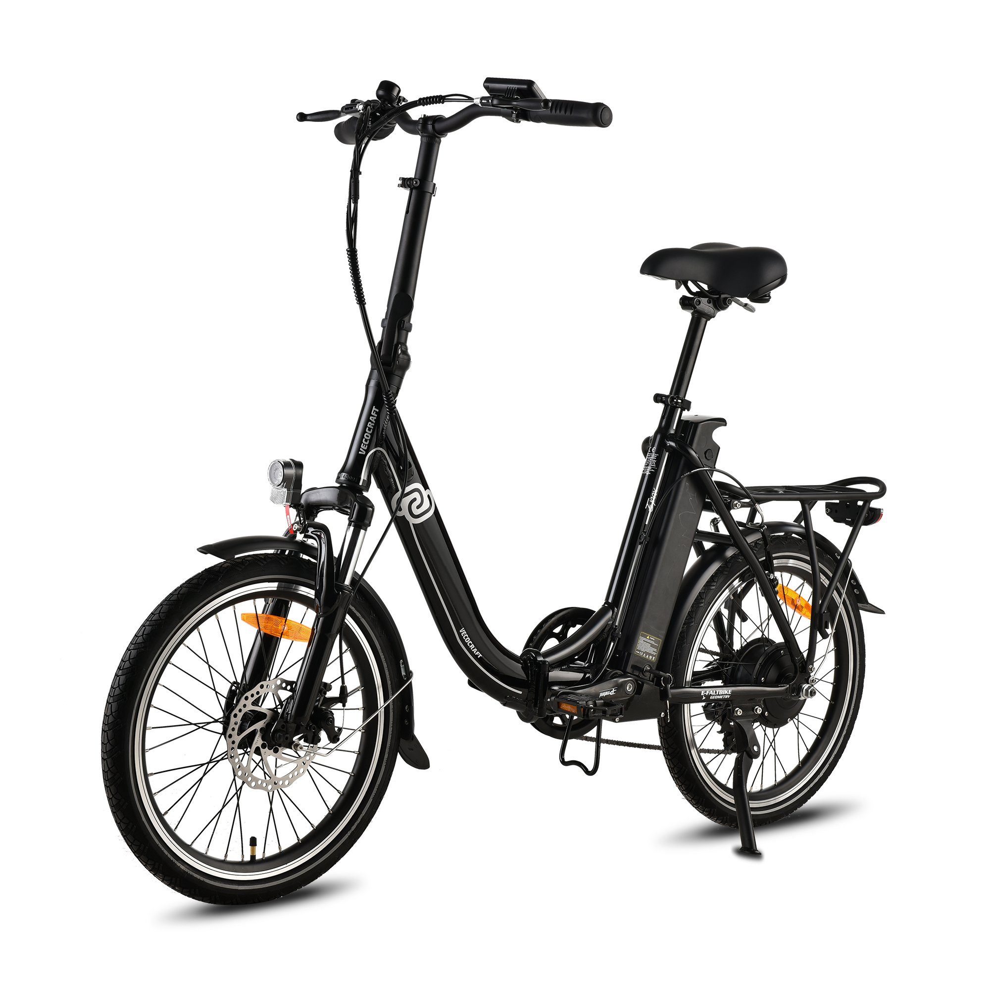 VECOCRAFT E-Bike E-Pax 20Zoll, 7 Gang Shimano Schaltwerk, Kettenschaltung, Heckmotor, 468,00 Wh Akku