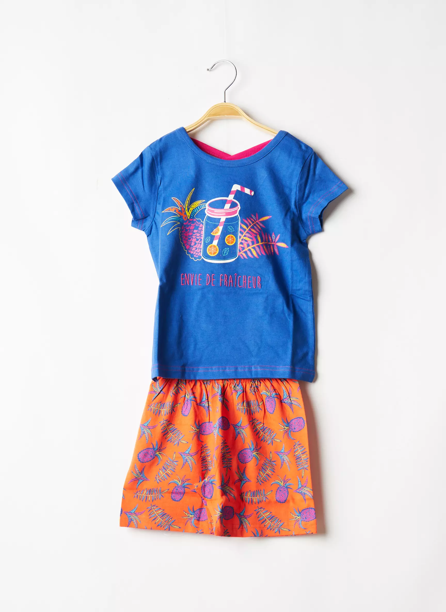 Rose Pomme Pyjashorts Enfant couleur bleu