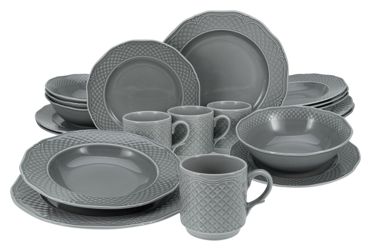 CreaTable Arianne grau Kombiservice 20-tlg