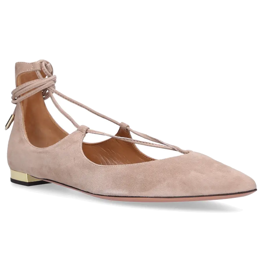 Aquazzura - Sling-Ballerinas CHRISTY Veloursleder camel - braun