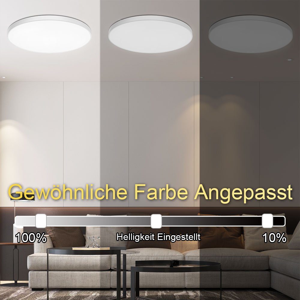 Sunicol Deckenleuchte Smart LED Deckenlampe Farbwechsel, 30W/48W,RGB+CCT, Dimmbare, Timer, LED wechselbar, RGB+CCT