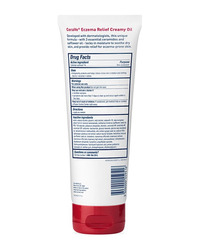 Huile crémeuse protectrice pour la peau à base d'avoine colloïdale, soulageant l'eczéma