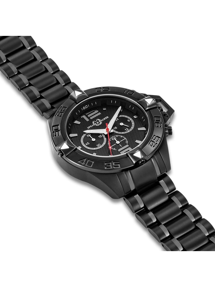 Spears & Walker Herren Quarzuhr schwarz Edelstahl schwarz in schwarz günstig kaufen 23 cm