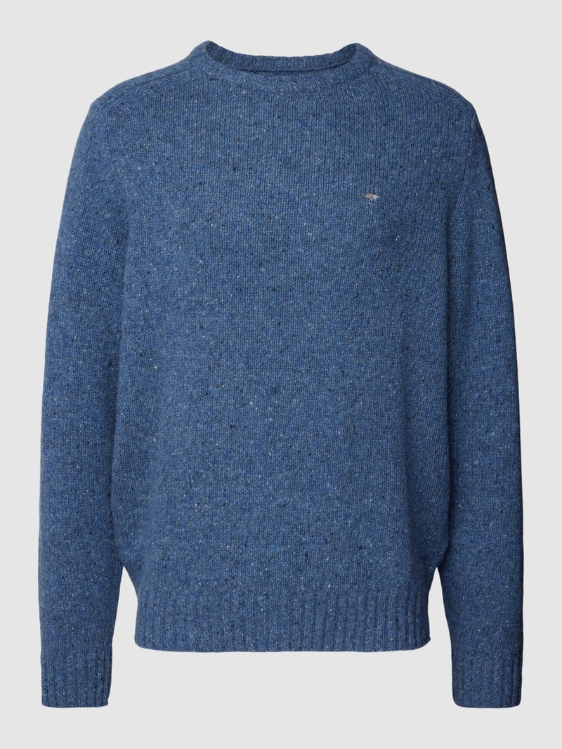 Strickpullover in Melange-Optik Modell 'Donegal' in blau meliert