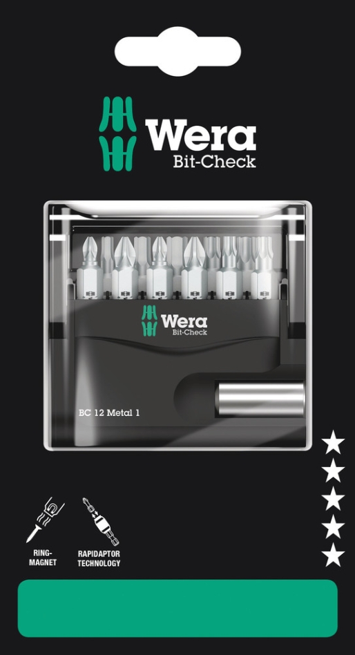 Wera 05136393001 Bit-Check 12 Metall 1 SB, 12-Delig