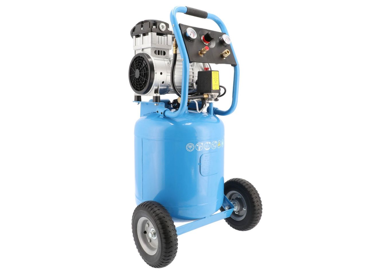 Compresseur Airpress 36854 – Compresseur silencieux sans huile LMVO 40-250 8 bar 2 ch/1,5 kW 150 l/min 38 l