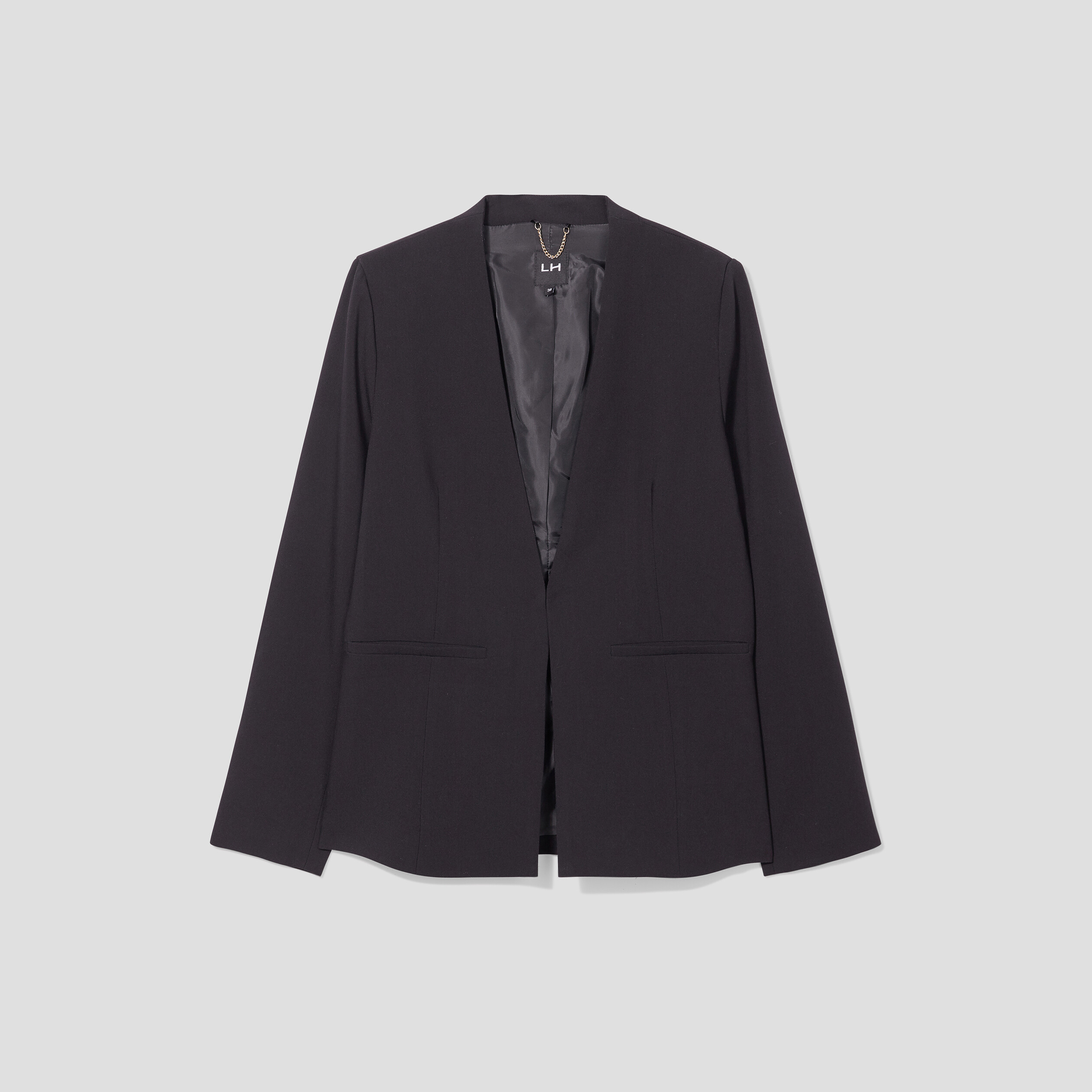 Veste blazer cintrée col en V noir femme | La Halle