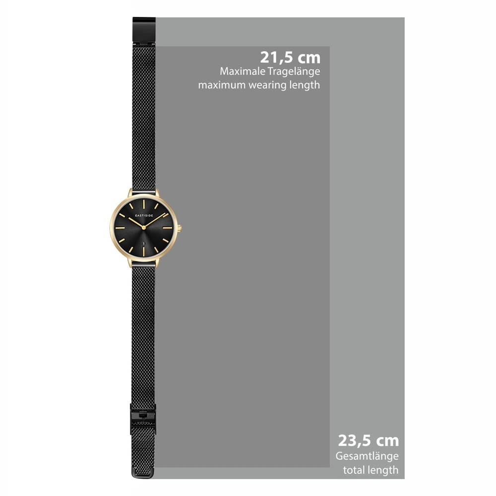 EASTSIDE Montre à quartz Classic en Or jaune Acier inoxydable en Noir Montre