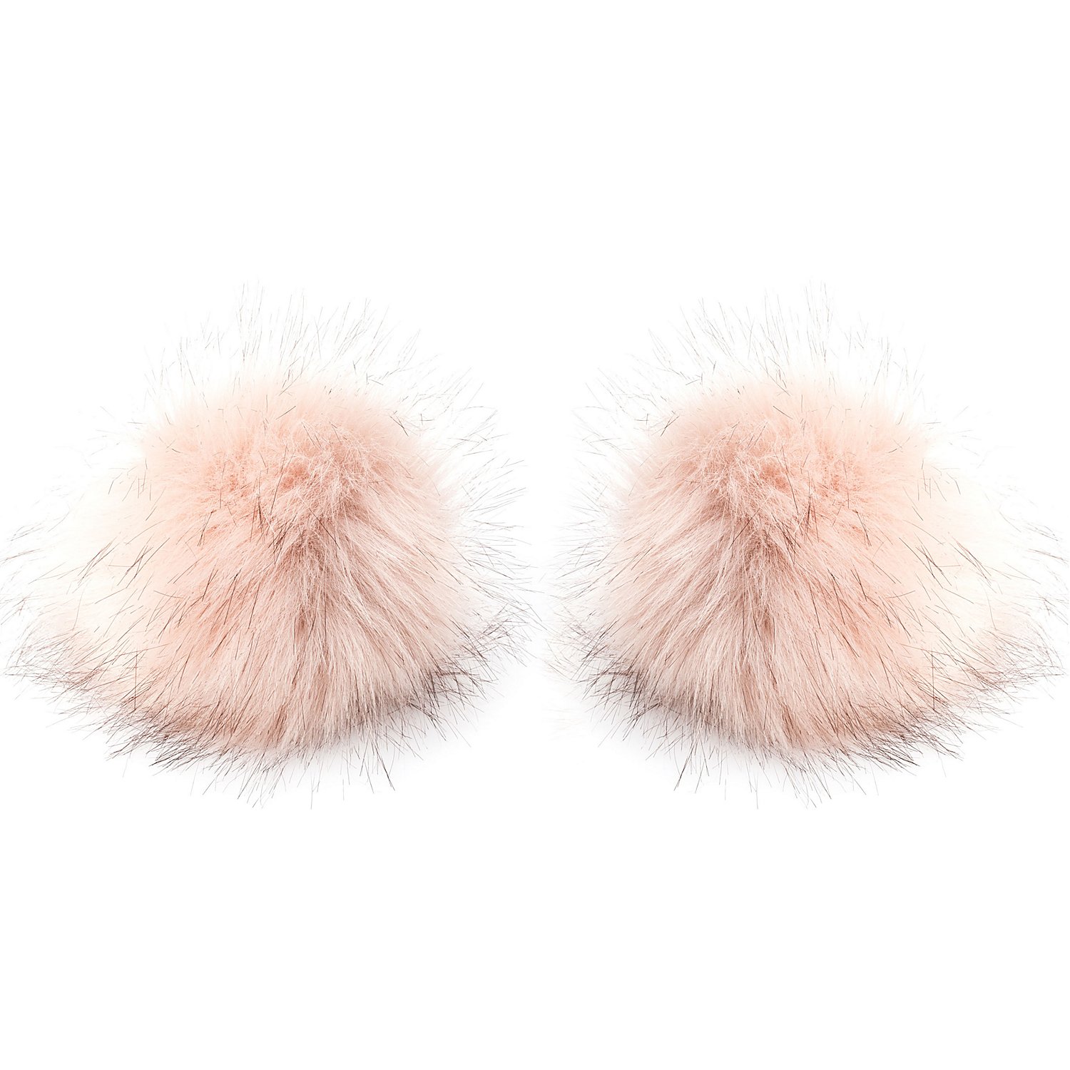 buttinette Fellimitat-Bommel, rosé, Größe: 12 cm Ø