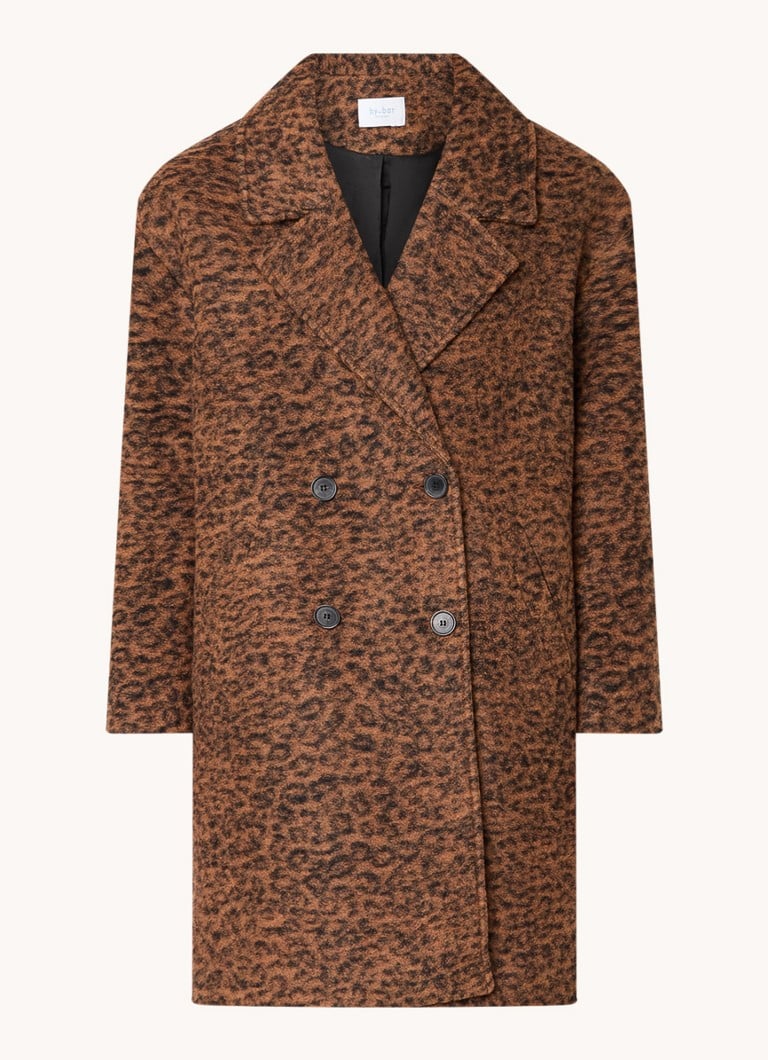 Kabát Dore z vlněné směsi s leopardím vzorem od značky by-bar