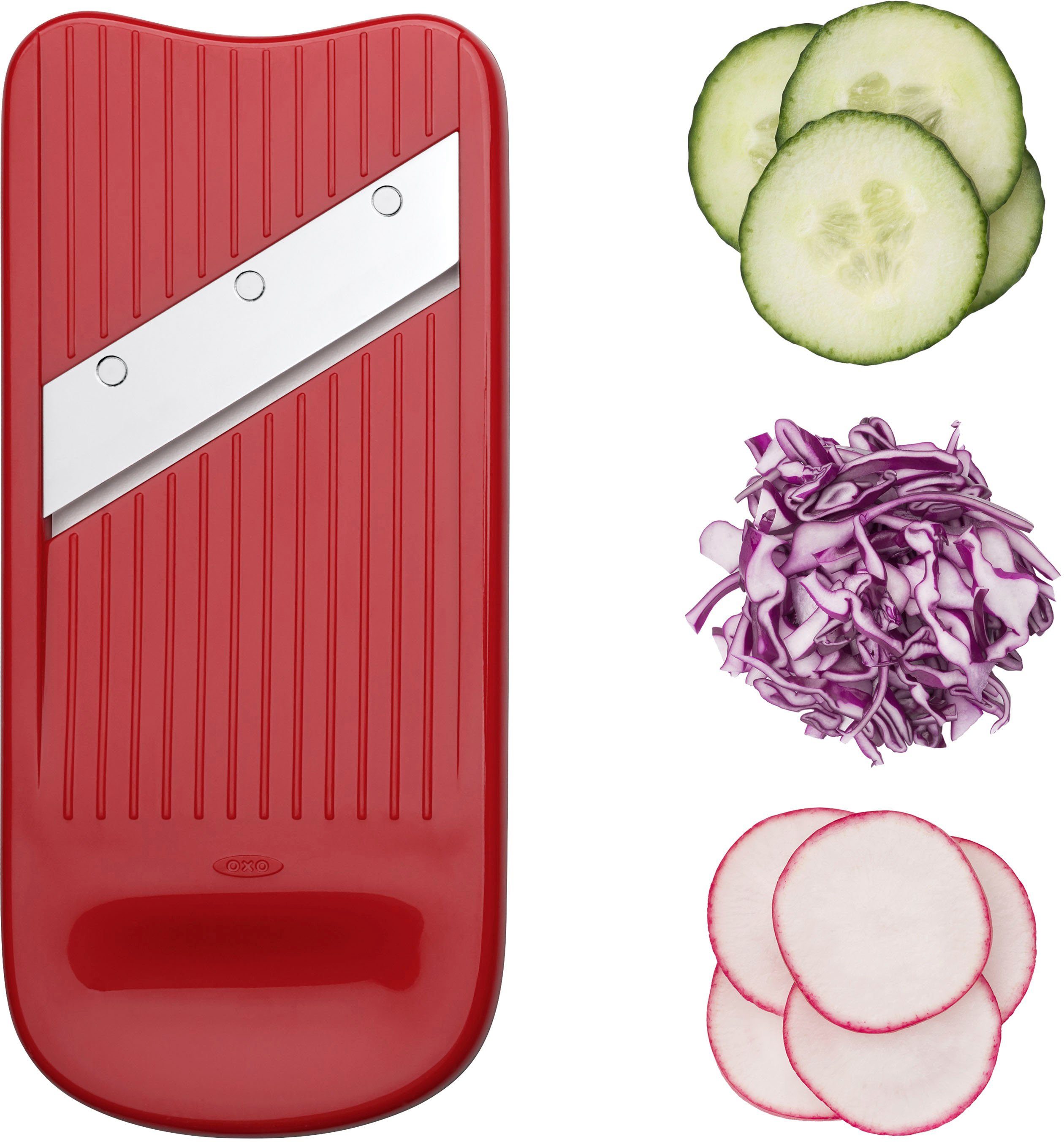 OXO Good Grips Multireibe, Edelstahl, Kunststoff, (Set), Spiralschneider-, Reibe-, Hobel-Set