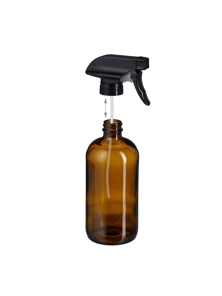 relaxdays 4 x Sprühflasche in Braun/ Schwarz - 500 ml günstig kaufen onesize