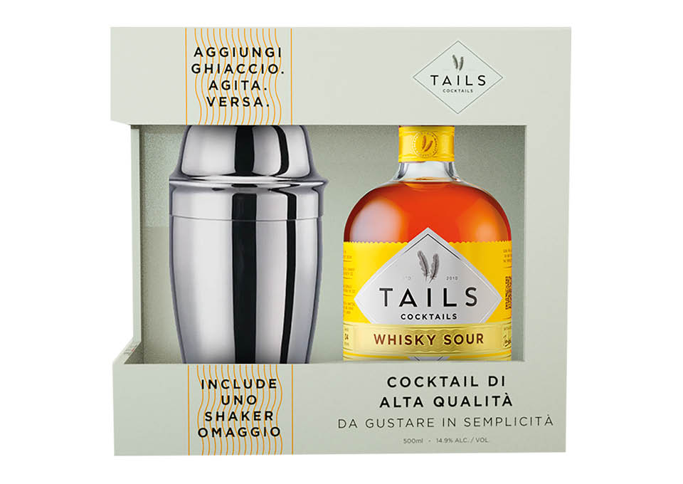 Whisky Sour Shaker Tails Cocktails 500 ㎖, Emballage avec shaker