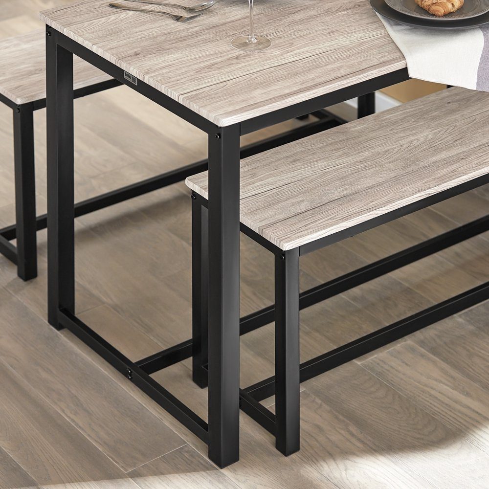 SoBuy Essgruppe OGT25, (3-tlg), 3-teilig Essgruppe Esstisch mit 2 Sitzbänke Küchentisch-Set