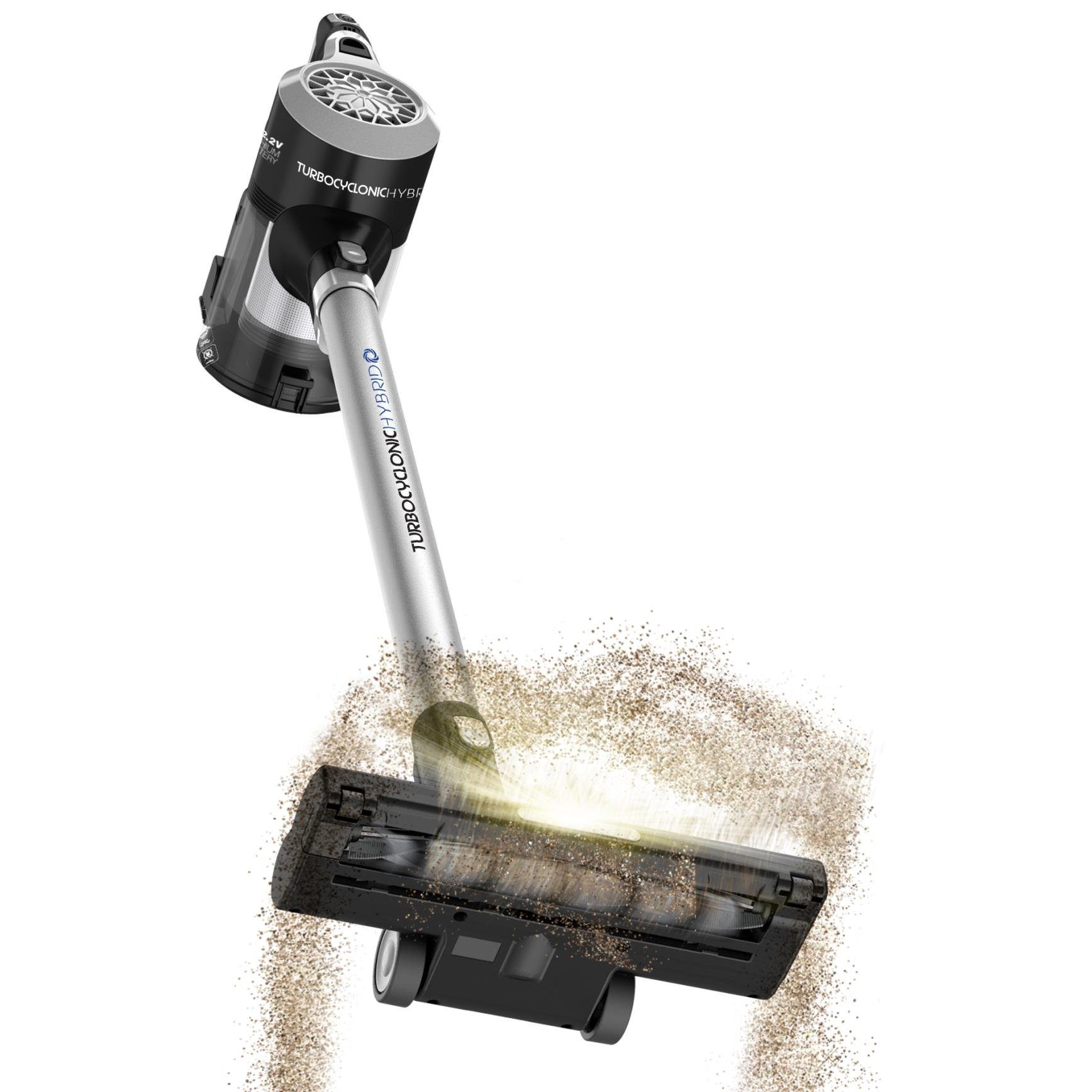 TurboTronic by Z-Line Akku-Hand-und Stielstaubsauger >8 kpa, 45 Min. Laufzeit, ultra-Leichtgewicht Boden Staubsauger, 120 W, beutellos, kabelloser Handsauger mit Wandhalterung