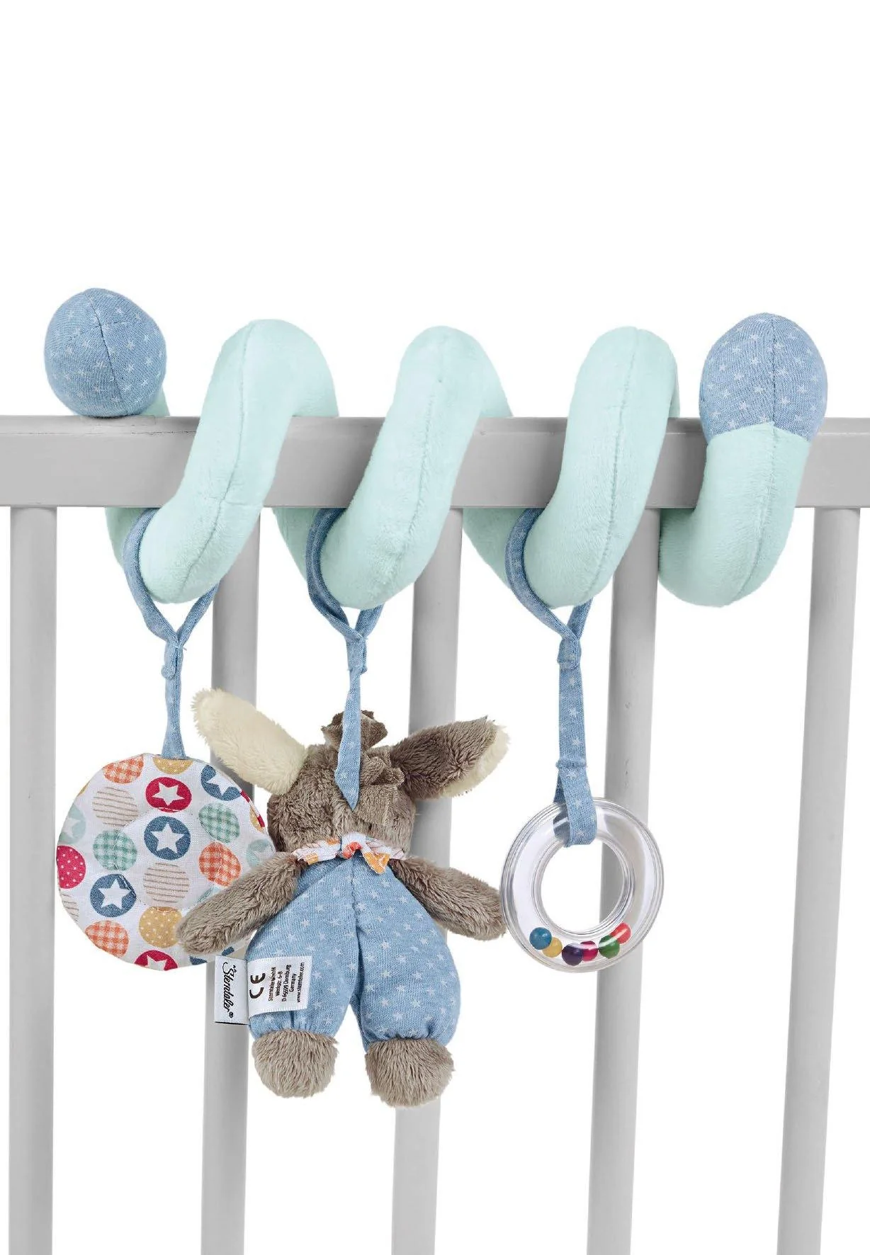 Spielzeugspirale Esel Emmi in Blau, 26 cm