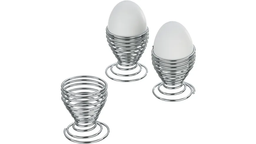 kela Eierbecher GLOBUL 4-tlg. silber glänzend