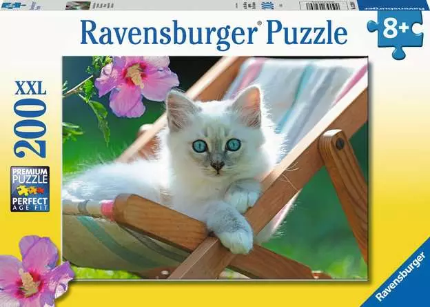 Kinderpuzzle ab 8 Jahren - Weißes Kätzchen - 200 Teile