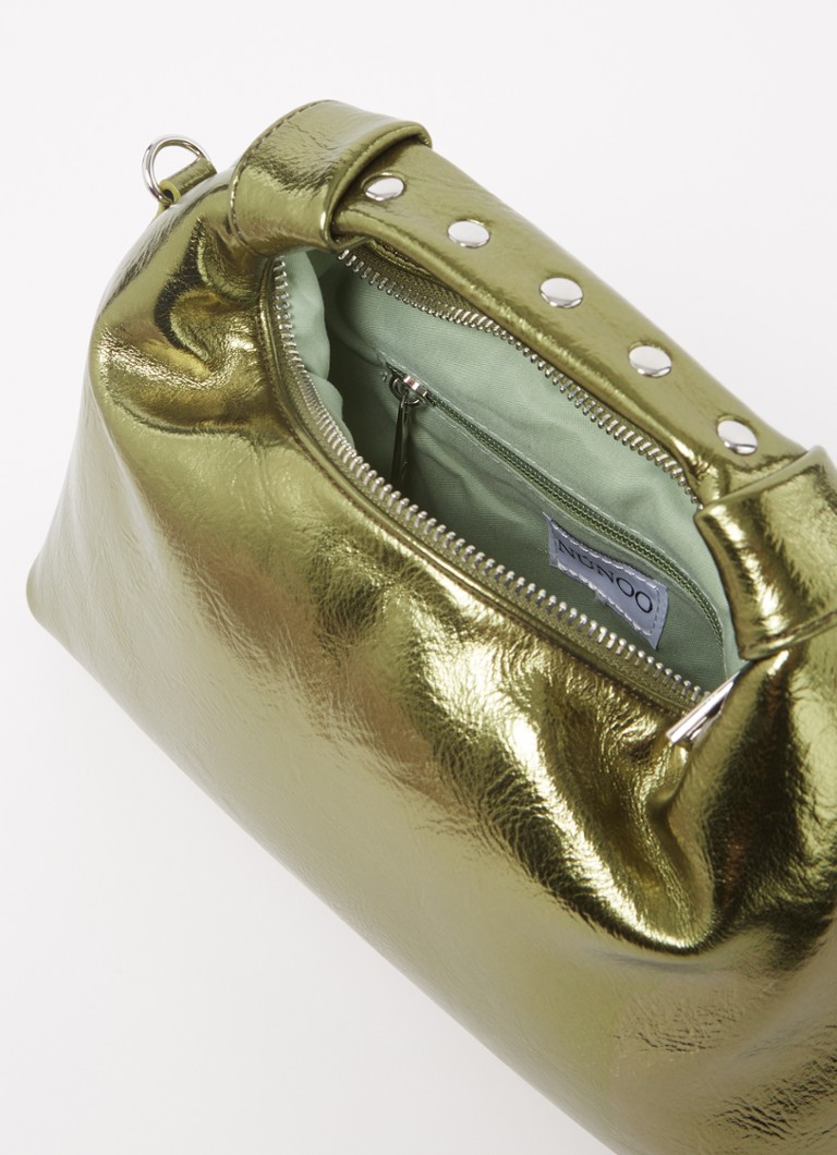 Bolsa de ombro grande Núnoo Dandy com alça removível e acabamento metálico.