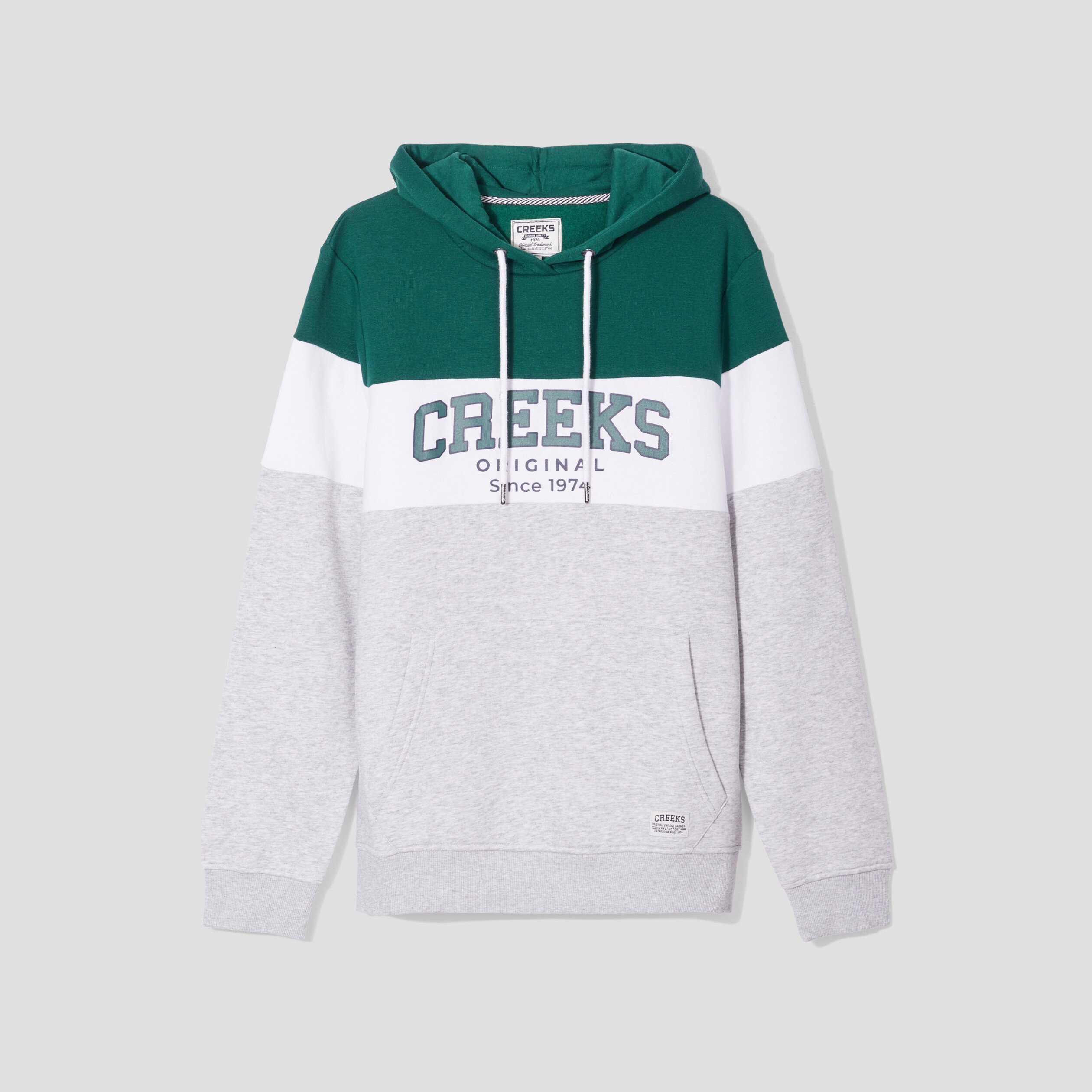 Sweat droit à capuche hoodie Creeks vert foncé homme | La Halle